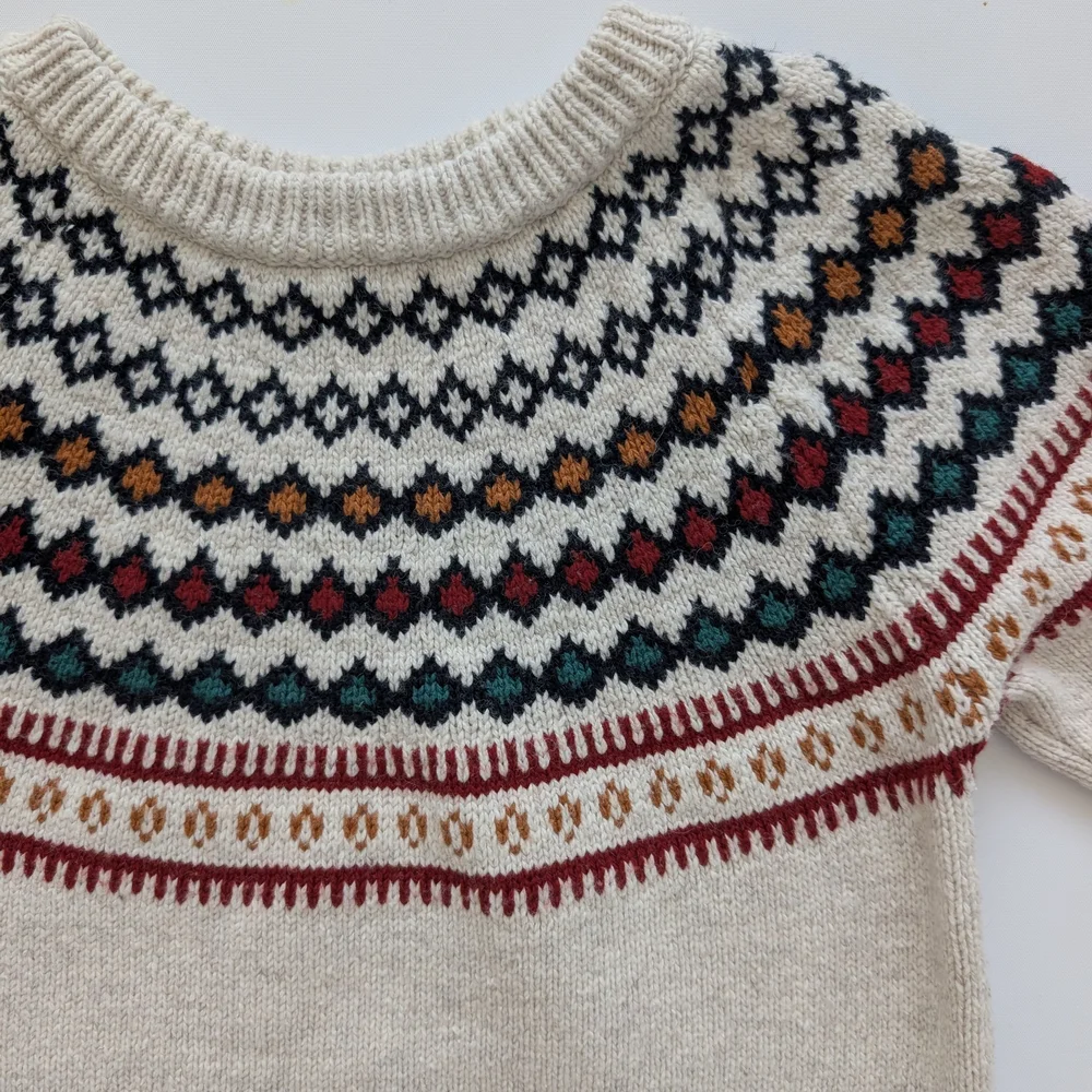 GAP Toddler Crew Neck Knit Sweater With Fair Isle Pattern
